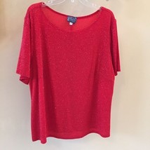 Scooter Tops Onyx Nite Women&#39;s Red Glitter Top Size 3X - £11.51 GBP