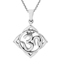 Vintage Symbol of Aum-Om Spiritual Prayer Sign Sterling Silver Yoga Necklace - £24.68 GBP