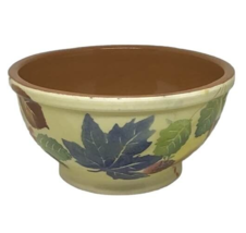 Art Pottery Mixing Bowl Italy Ceramiche Alfa Fall Leaves Autumn Handmade Vtg - £14.84 GBP