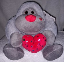 Signature Select Gray Gorilla Holding a Plush Heart 6&quot; NWT Very Cute! - £9.05 GBP