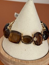 Banana Republic Womens Brown Gold-Tone Oval Faux Gemstones Studded  Bracelet New - £11.15 GBP