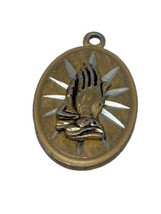 Vintage Praying Hands Charm Pendant, 1&quot; - £7.33 GBP