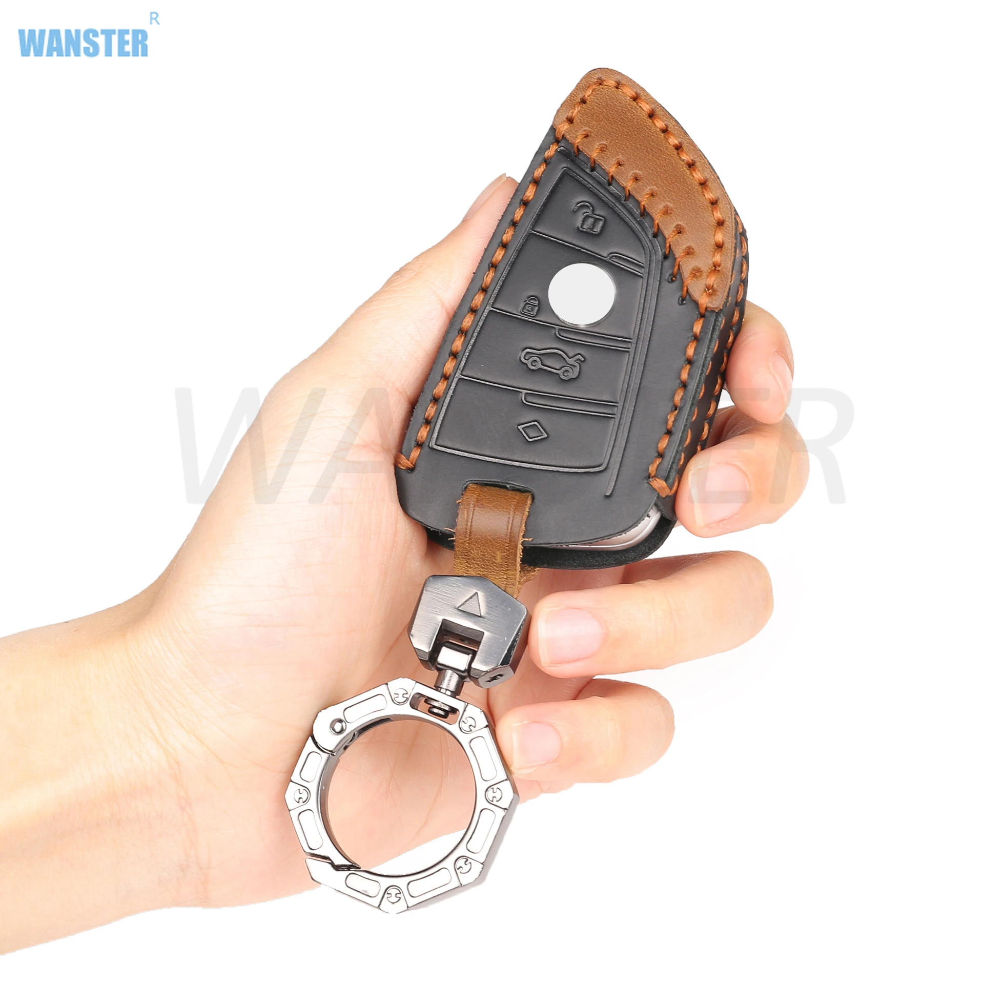 Leather car key case cover for bmw x3 x5 x6 f30 f34 e60 e90 f10 e34 thumb200