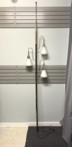 Vintage TENSION POLE FLOOR LAMP mid century modern light atomic glass retro 50s - £339.72 GBP