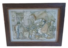 Vintage Anton Pieck 3D Shadow Box Diorama &quot;The Flea Market&quot;  8&quot; x 6&quot;  - £10.05 GBP