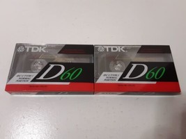 Lot of 2 TDK D60 Blank Audio Cassettes IEC I/Type I Normal Position New Sealed - £4.63 GBP