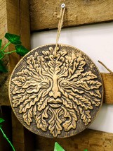 Ebros Nature Spirit God Celtic Greenman Terracotta Round Medal Wall Deco... - £13.36 GBP
