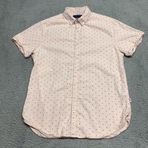 Denim &amp; Flower Shirt Small Slim Fit Pink Geometric Mens Button Up Preppy - £7.37 GBP