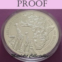 2018 PROOF RWANDA GIRAFFE 1 OZ 0.999 SILVER - AFRICAN WILDLIFE SERIES RU... - $89.00