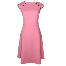 Tommy Hilfiger Size 10 Pink Short Sleeve Midi Scuba Nautical Skater Dress - £59.86 GBP