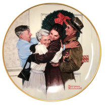 Christmas1985 Norman Rockwell Gorham Christmas Plate Home for the Holidays #6755 - £7.83 GBP