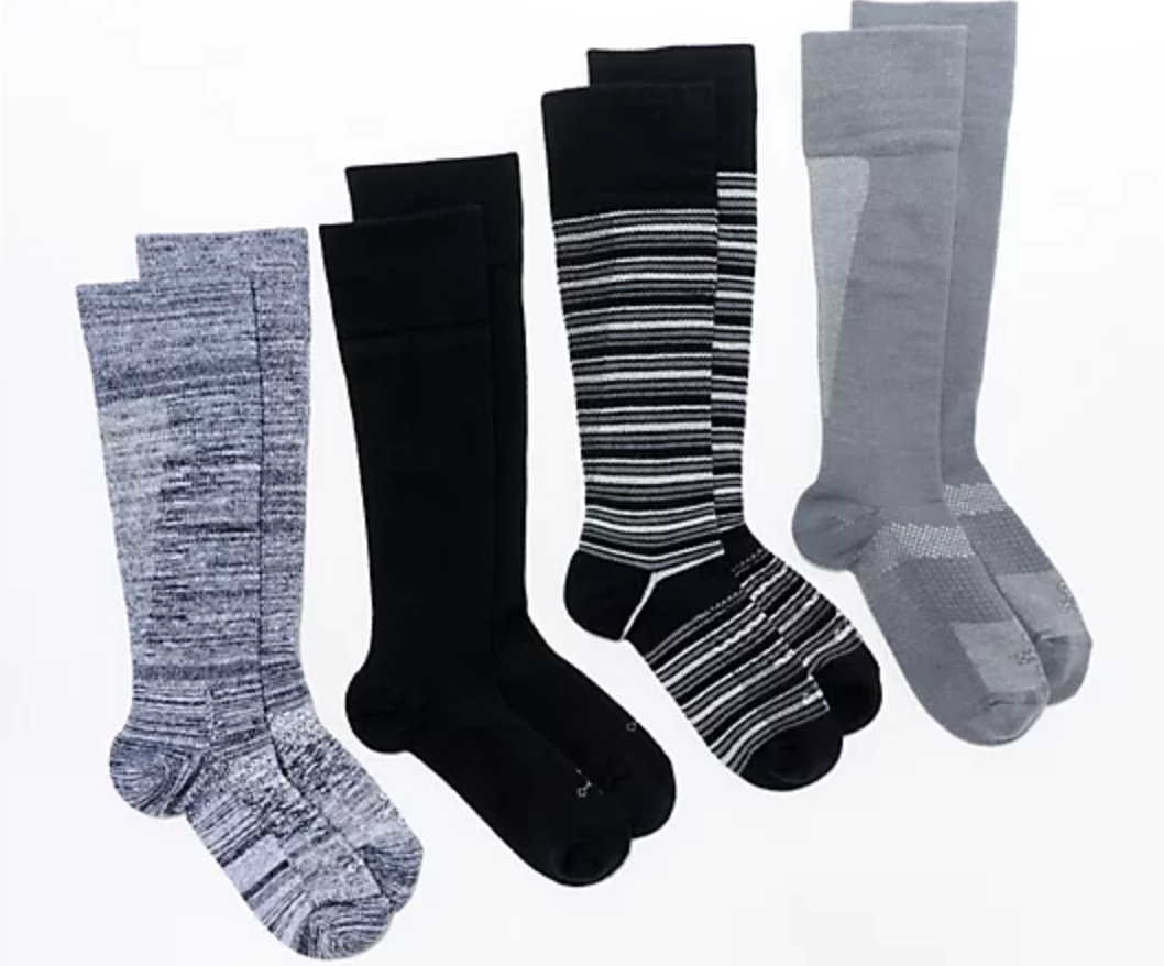 Tommie Copper 4PK UltraTemp UltraGuard Over Calf Socks M Medium Black St... - $44.55