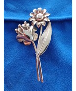 Gold Tone 925 Sterling Silver Vintage Sterling Craft By Cora Flower Broo... - €34,24 EUR