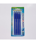 Paper Mate Retro Sealed Eraser Mate Blue Pens 4pk NOS - 2006 - Erasable ... - $172.89 MXN