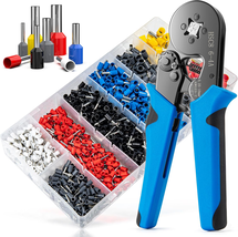 Ferrule Crimping Tool Kit w/ 1250PCS Wire Ferrules AWG 23-7 Ratchet Crimper - $18.94