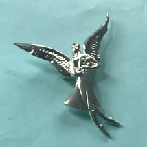 Large Silvertone Angel YOU ARE LOVED Pin Brooch – marked on backside – 2 and 3/8 - £9.02 GBP