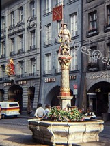 1975 Schutzenbrunnen Fountain Marksman Street Bern Switzerland Ektachrome Slide - £4.38 GBP