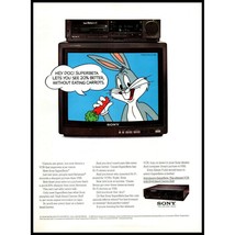 1985 Sony SuperBeta VCR Video Cassette Recorder Vintage Print Ad Bugs Bunny Art - £8.23 GBP