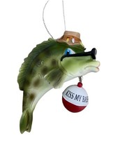 Kurt Adler Kiss My Bass Bobber with Bass Fish With Sunglasses Christmas Ornament - £9.82 GBP