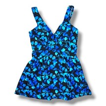 Azul by Maxine of Hollywood Swim Dress Skirted One Piece Sz 12 Blue Blac... - $29.95
