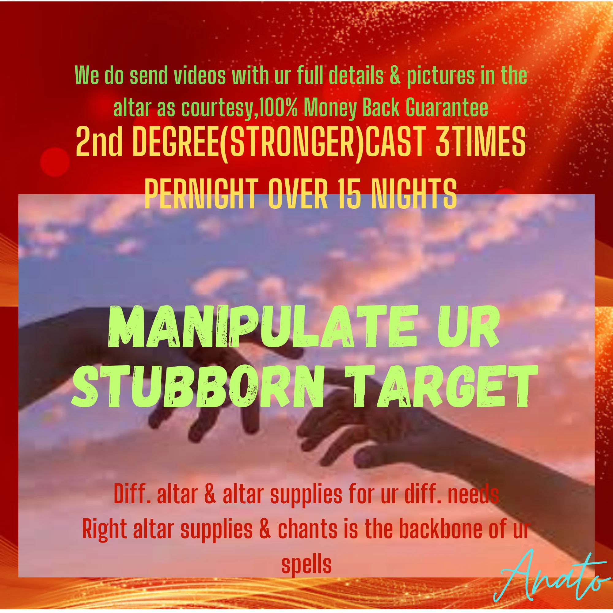 any stubborn target You want Love Spell for Stubborn Target - $600.00