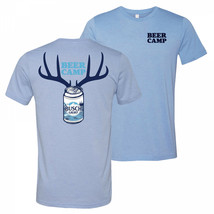 Busch Light Beer Hunting Beer Camp Front and Back Print Blue T-Shirt Blue - £29.13 GBP+