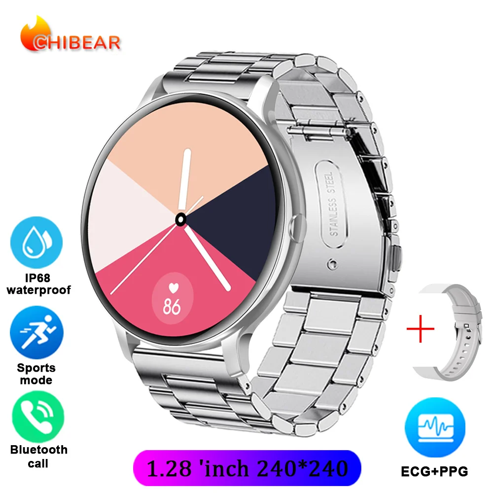 Bluetooth Call Smart Watch Women ECGPPG Smartwatch Men Fashion Sports Health Lad - £24.66 GBP