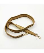 JEN &amp; CO.  Guitar Style Strap 48x1.5 inches Tan with Gold Thread Goldton... - $20.54 CAD
