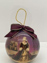 VINTAGE 1996 Mattel Barbie Christmas Ornament Ball Burgundy And Purple - £5.44 GBP