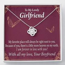 to My Girlfriend Right Next to You is My Favorite Place Love Knot Necklace Stain - £43.32 GBP