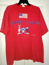 Looney Tunes American Flag Large T Shirt Vintage 95 Bugs Bunny Taz Daffy Duck  - £26.87 GBP