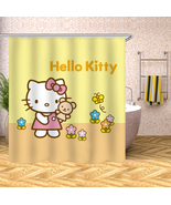 Hello Kitty Waterproof Shower Curtain Set Bathroom Decor Curtain W/Hooks... - £13.27 GBP+