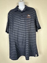 NFL Men Size L Blue Striped Denver Broncos Polo Shirt Short Sleeve Football - £6.46 GBP