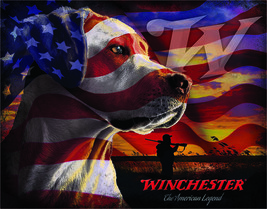 Winchester Dog American Flag Ammunition Ammo Firearms Guns Hunt Metal Tin Sign - $15.83