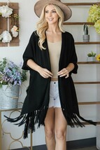 Women&#39;s Draped Poncho Cardigan With String Detail - $718.80 MXN