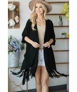 Women&#39;s Draped Poncho Cardigan With String Detail - $718.80 MXN