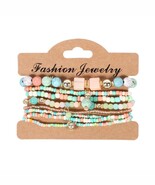 Women Bohemian Multilayer Stretch Colorful Beads Bracelet with charm Jew... - $6.00