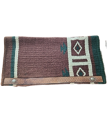 Western Saddle Blanket Leather wear Leathers Brown Green Cream USED - £23.37 GBP