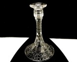 Etched Glass Candlestick, 3/4&quot; Taper Sconce, Octagon Stem, Triangle and ... - $14.65