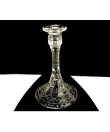 Etched Glass Candlestick, 3/4&quot; Taper Sconce, Octagon Stem, Triangle and ... - $14.65