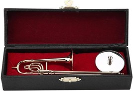 Trombone Miniatura Trombon Miniature Musical Instrument Trombone Model With - £29.25 GBP