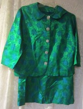 Vintage  blue and green brocade suit  - £83.42 GBP