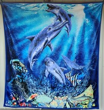 Dolphin Fish Oc EAN And Panda Bear Bamboo Two Ply King Size Blanket - £54.80 GBP