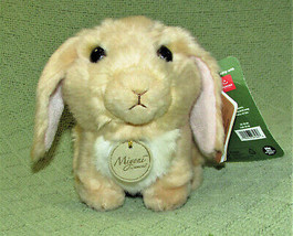 Aurora Miyoni Baby Lop Eared Rabbit Pbs Kids Plush Tan Animal 6&quot; With Hang Tags - £8.49 GBP