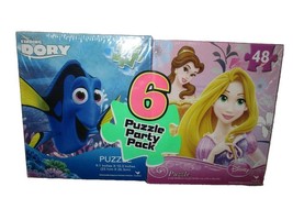 Disney Princess, Minnie, &amp; Dory Puzzles - 6 Puzzle Party Pack (48 pc. &amp; ... - £23.93 GBP