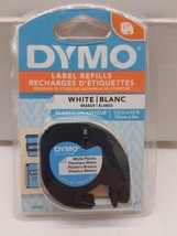 DYMO LetraTag Plastic Label Tape Cassette 1/2&quot; x 13ft White 91331 - £3.06 GBP