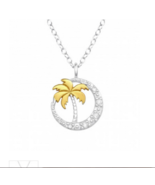 Palm tree crystal moon pendant - $18.80