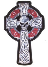 DELUXE 5 INCH EMBROIDERIED CELTIC CROSS WITH SKULL HEAD new #3370 back j... - €11,66 EUR