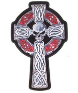 DELUXE 5 INCH EMBROIDERIED CELTIC CROSS WITH SKULL HEAD new #3370 back j... - €11,80 EUR