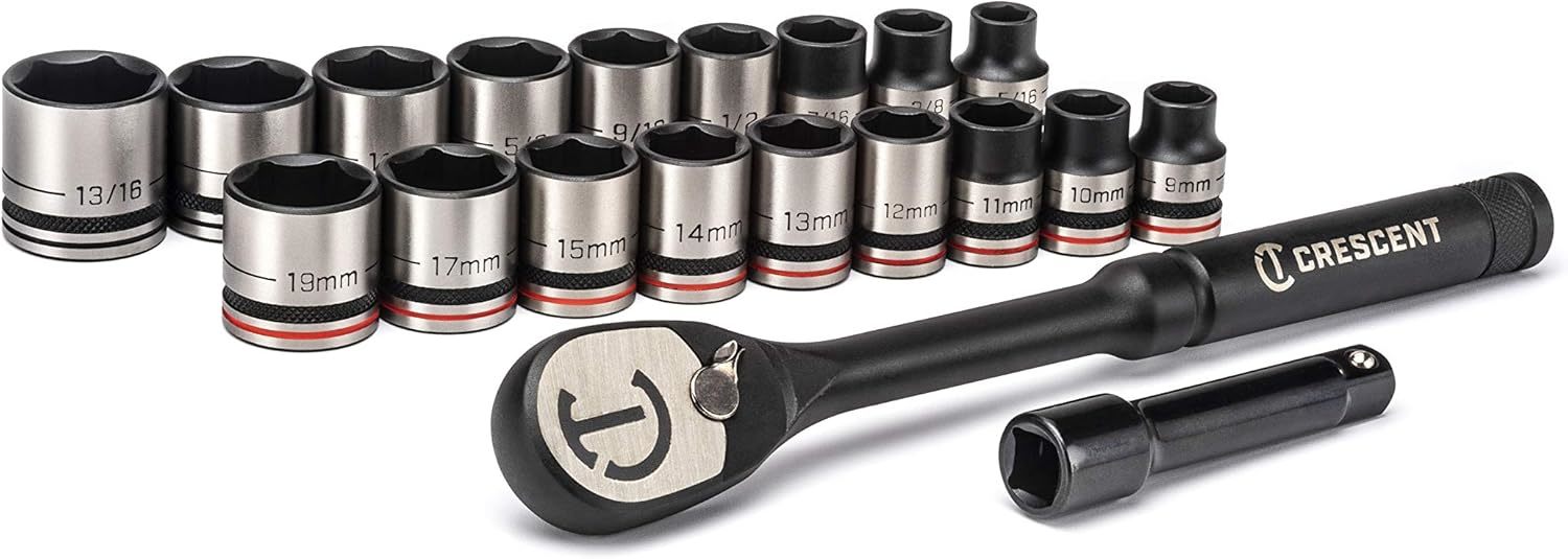 Crescent 20 Piece X10 3/8&quot; Drive 6 Point Standard Sae/Metric Mechanics, ... - $34.96